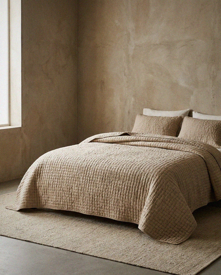 Serene Quilted Cotton Coverlet Set