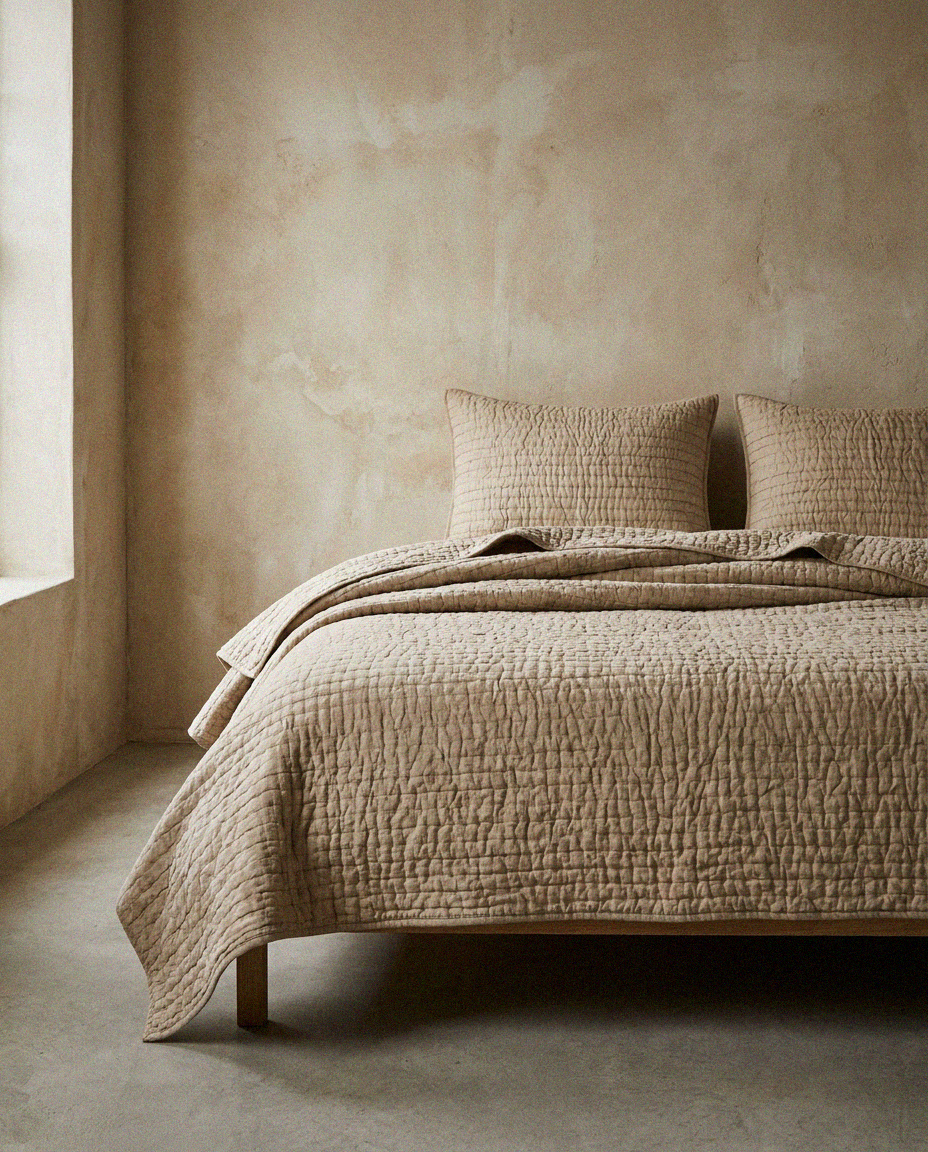 Serene Quilted Cotton Coverlet Set