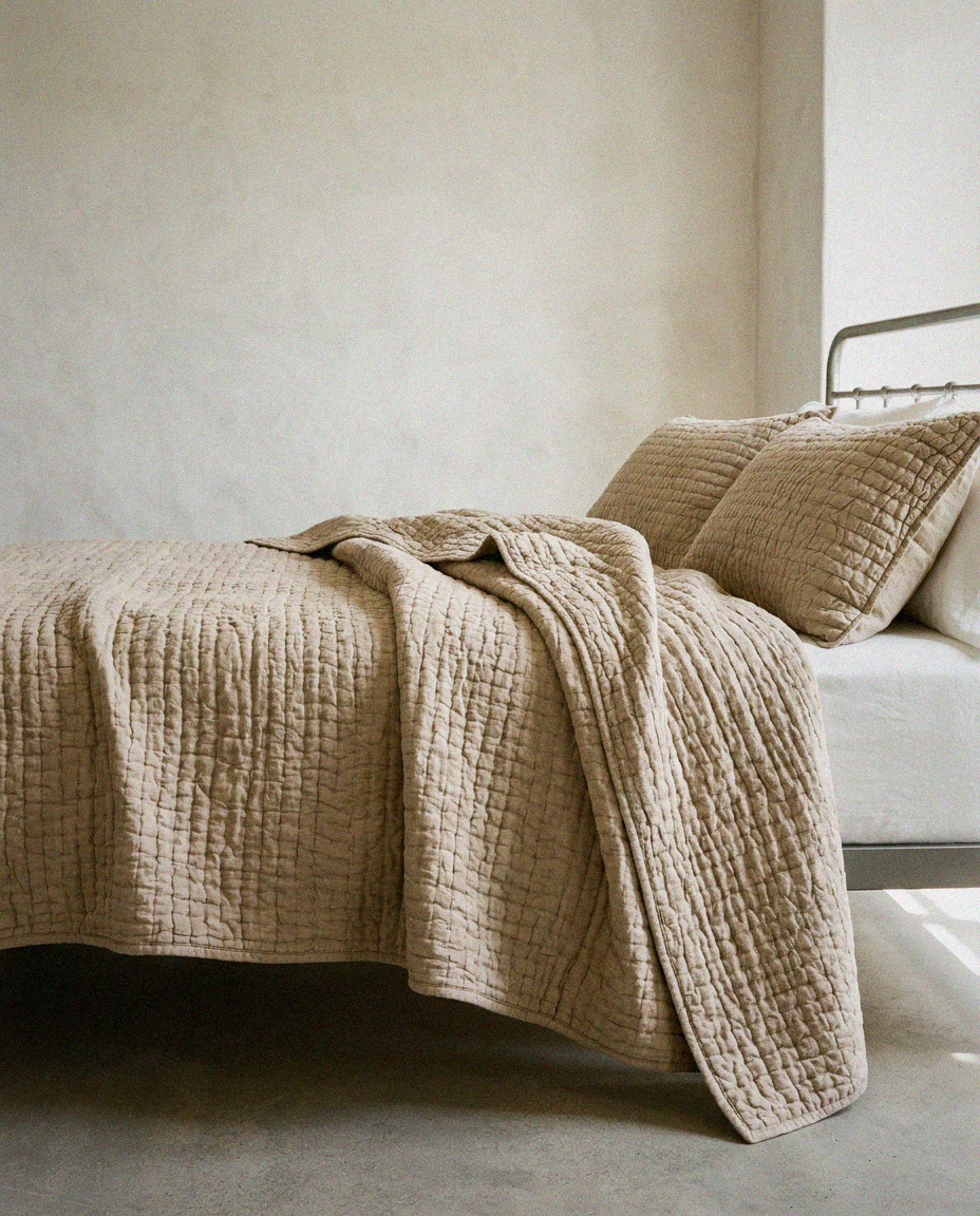 Serene Quilted Cotton Coverlet Set
