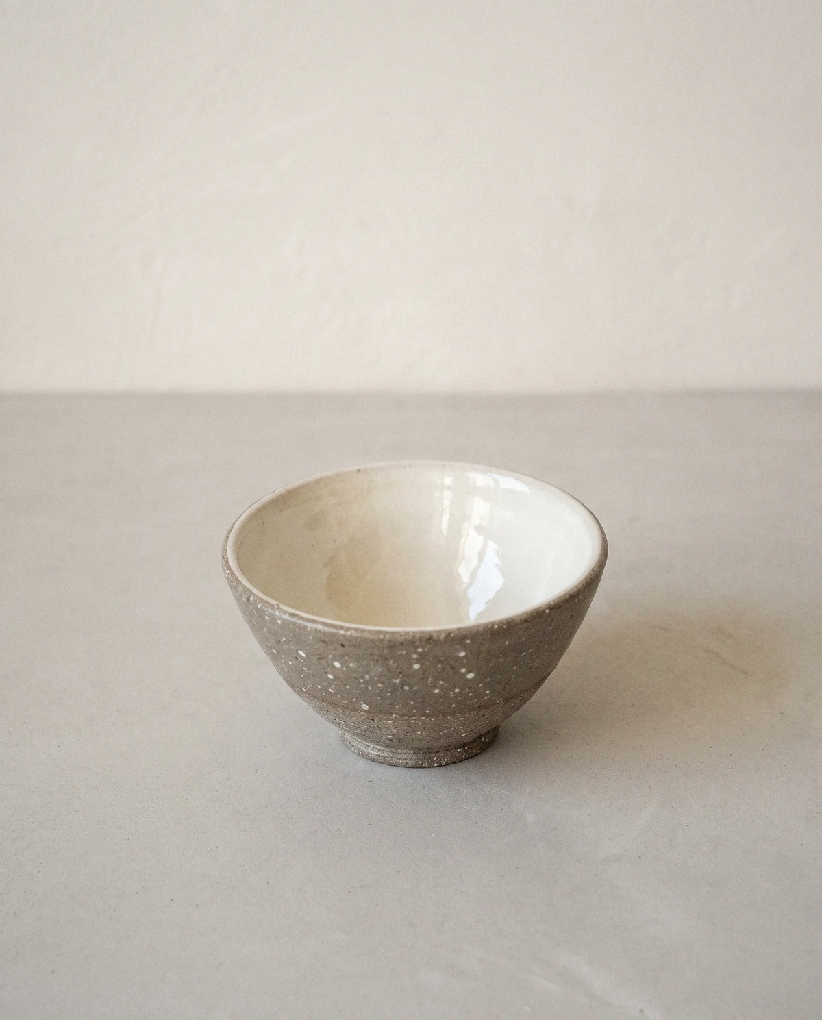 Gray Speckled Stoneware Tea Cup