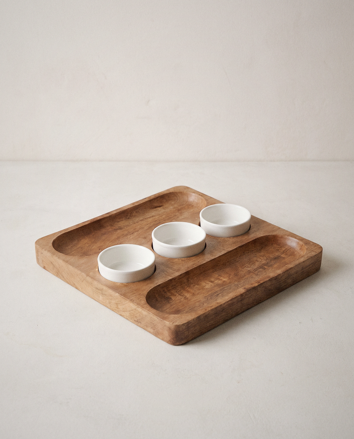 Acacia Serving Platter in a bright organic modern interior