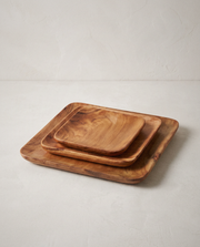 Acacia Square Plates in a bright organic modern interior