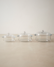 Glass Casserole Set with Lids, 6 Piece in a bright organic modern interior