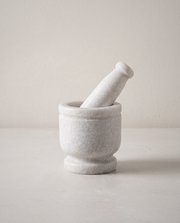 Cassia Marble Mortar & Pestle in a bright organic modern interior
