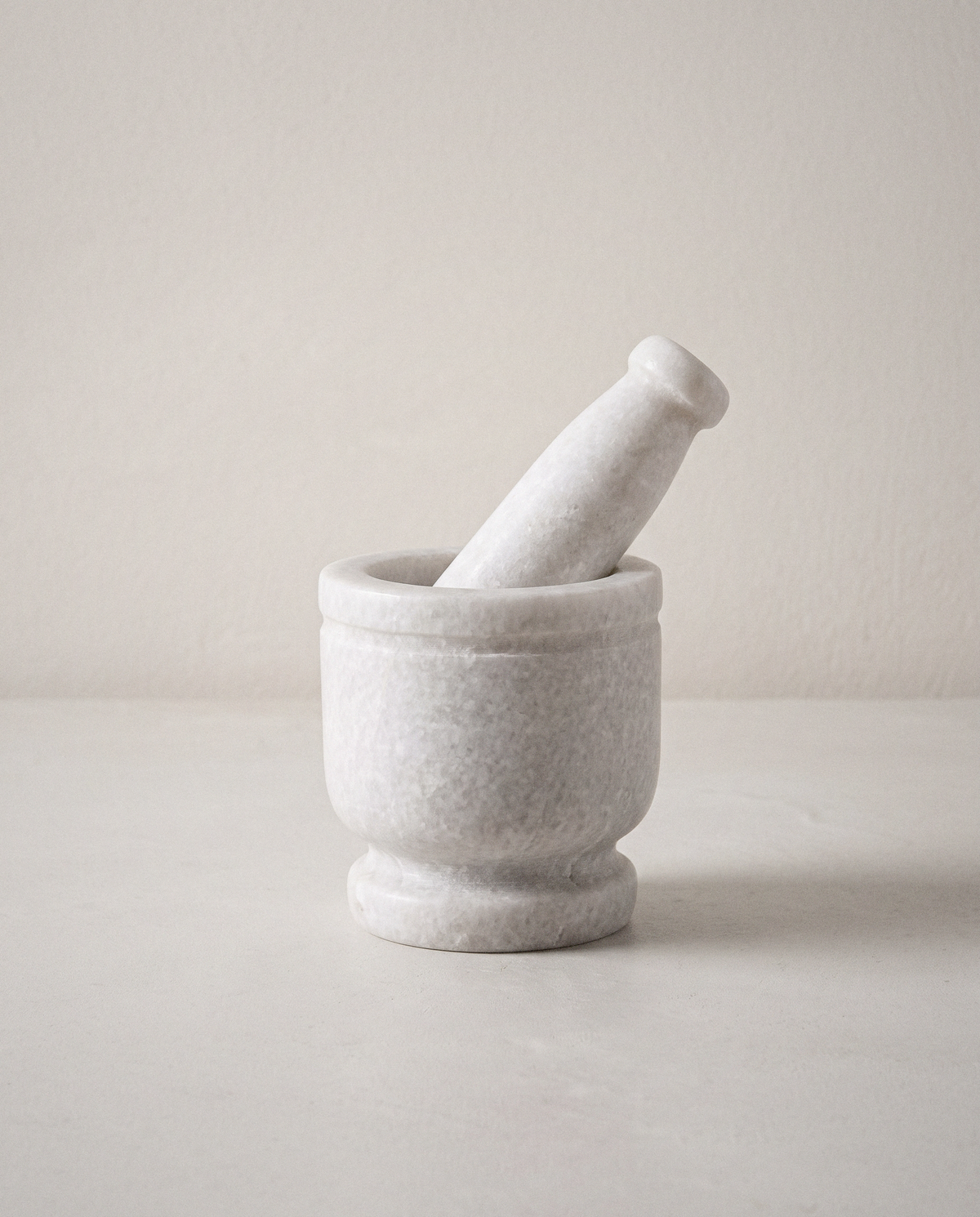 Cassia Marble Mortar & Pestle in a bright organic modern interior