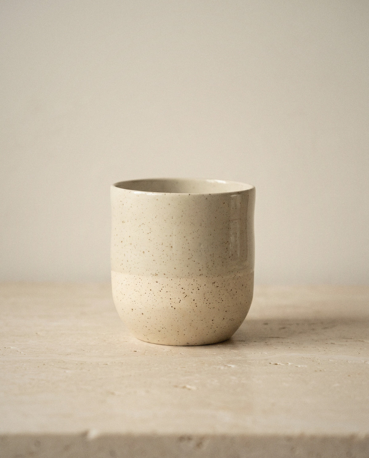 Rustic White Stoneware Coffee Cup