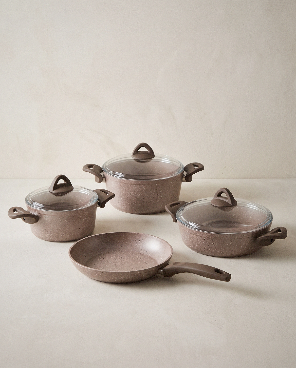Papilla Non-Stick Cookware Set, 7 Piece in a bright organic modern interior