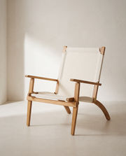 Walker Wooden Folding Chair in a bright organic modern interior