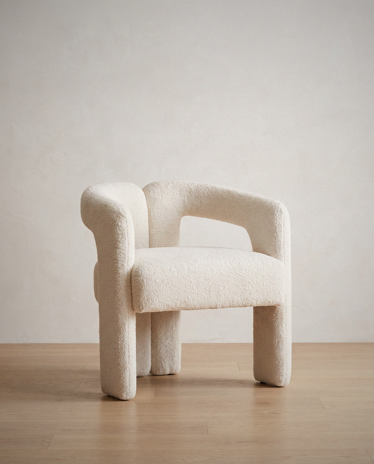 Teddy Fabric Dining Chair in a bright organic modern interior