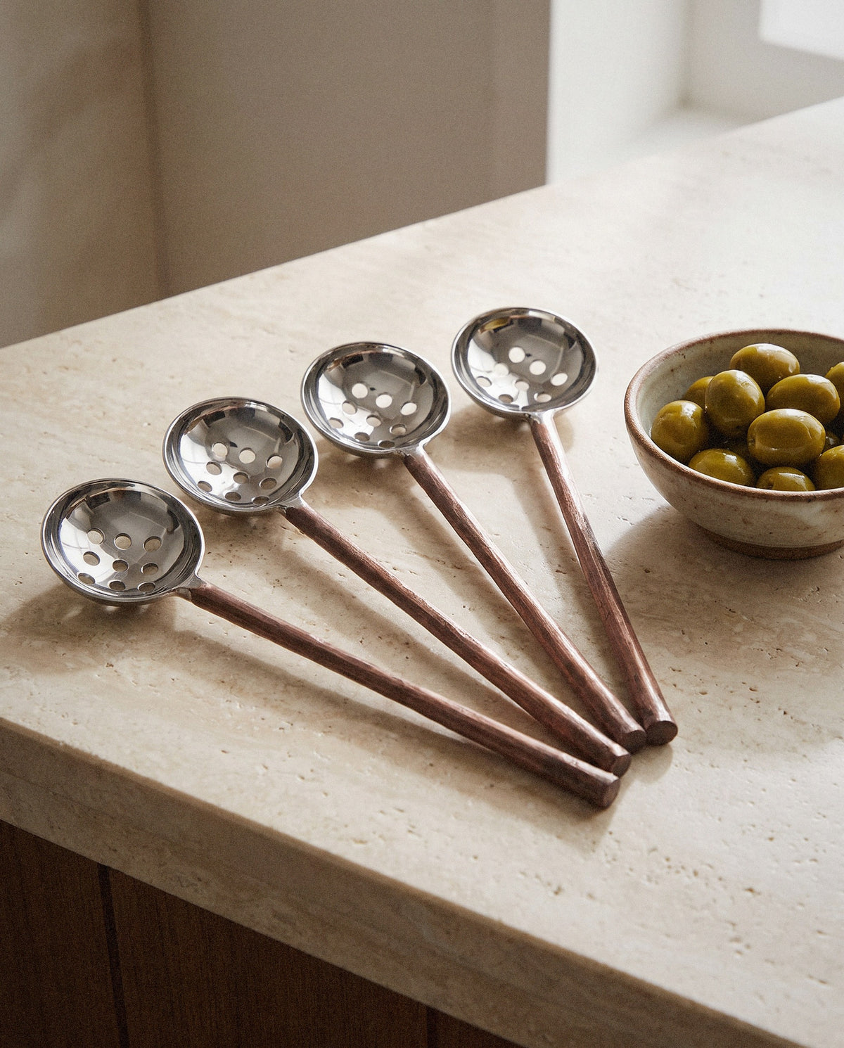 Camellia Olive Spoons, Set of 4