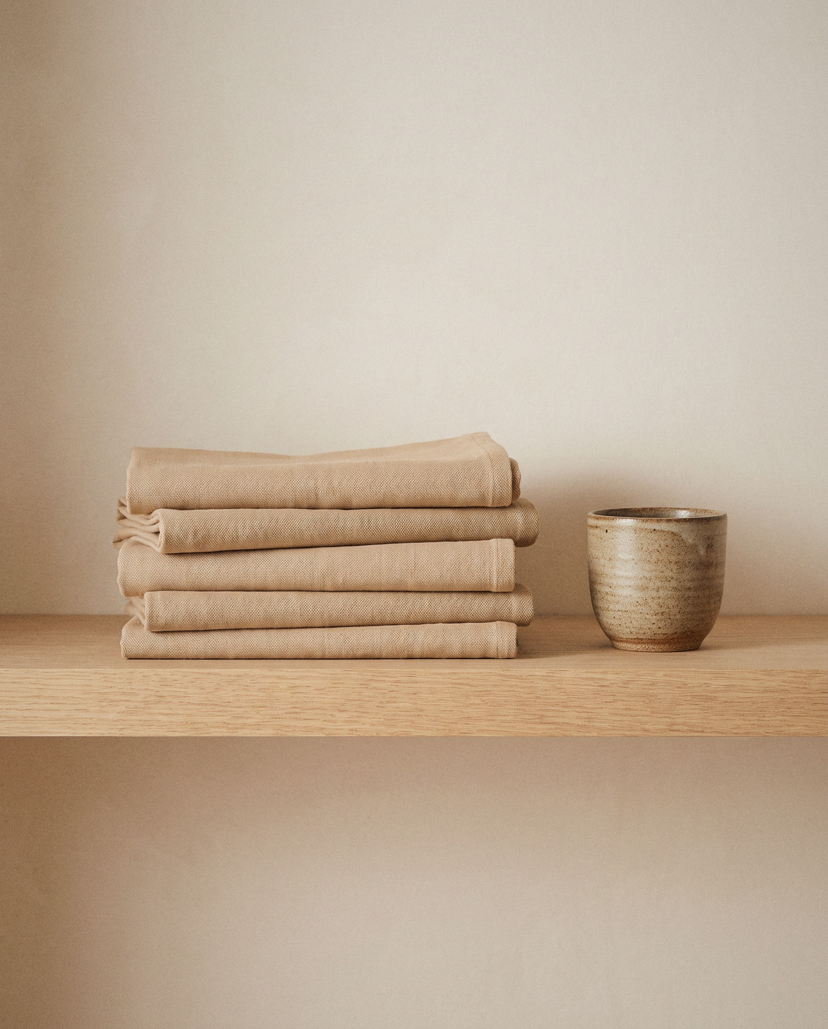 Flour Sack Kitchen Towels styled in a calm minimalist living space