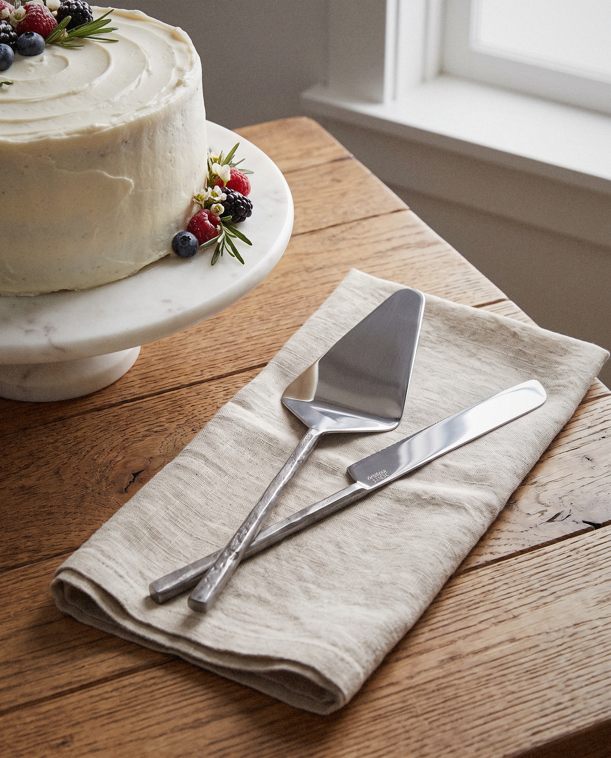 Cake Serving Set styled in a calm minimalist living space