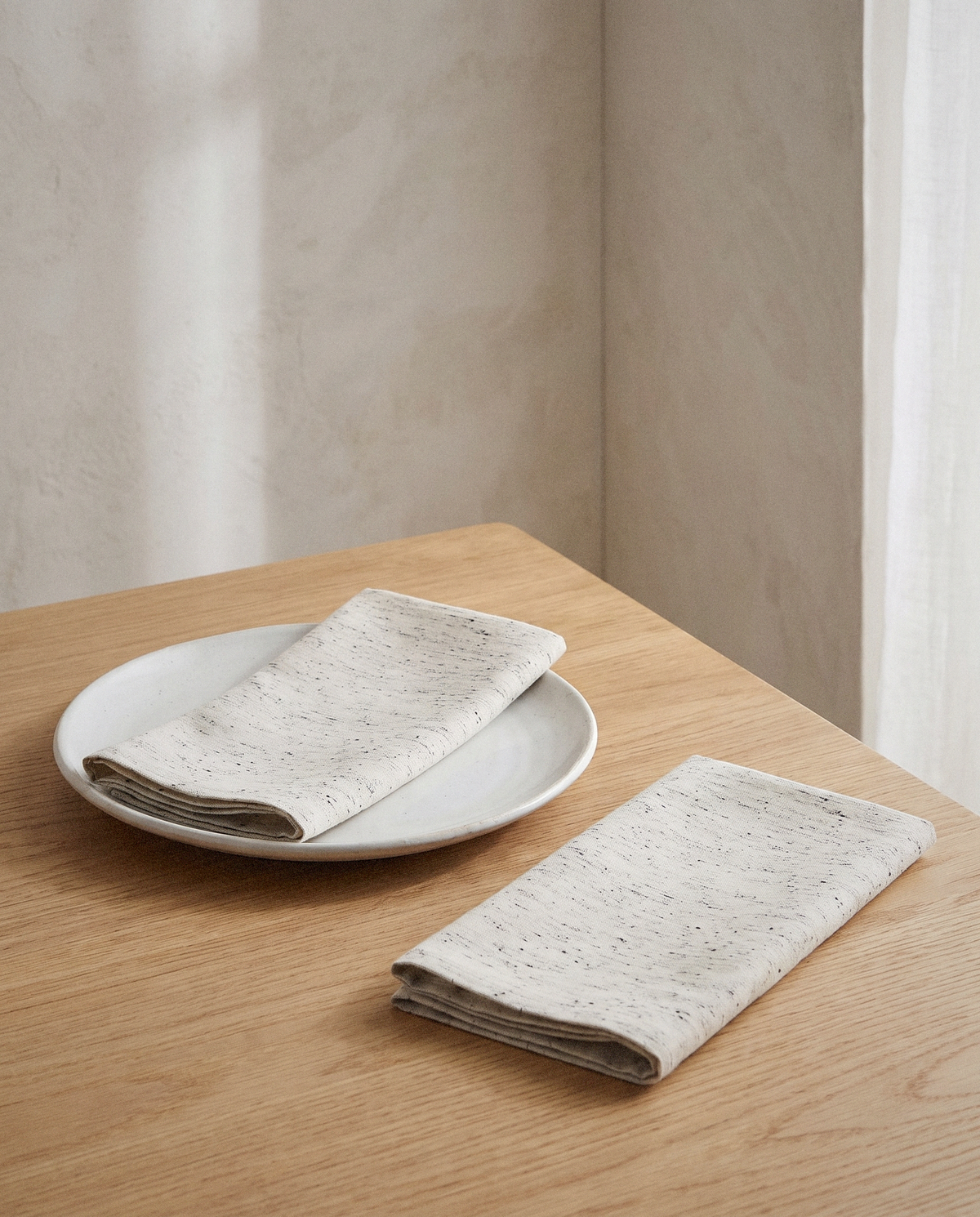 Cookies and Cream Napkins styled in a calm minimalist living space