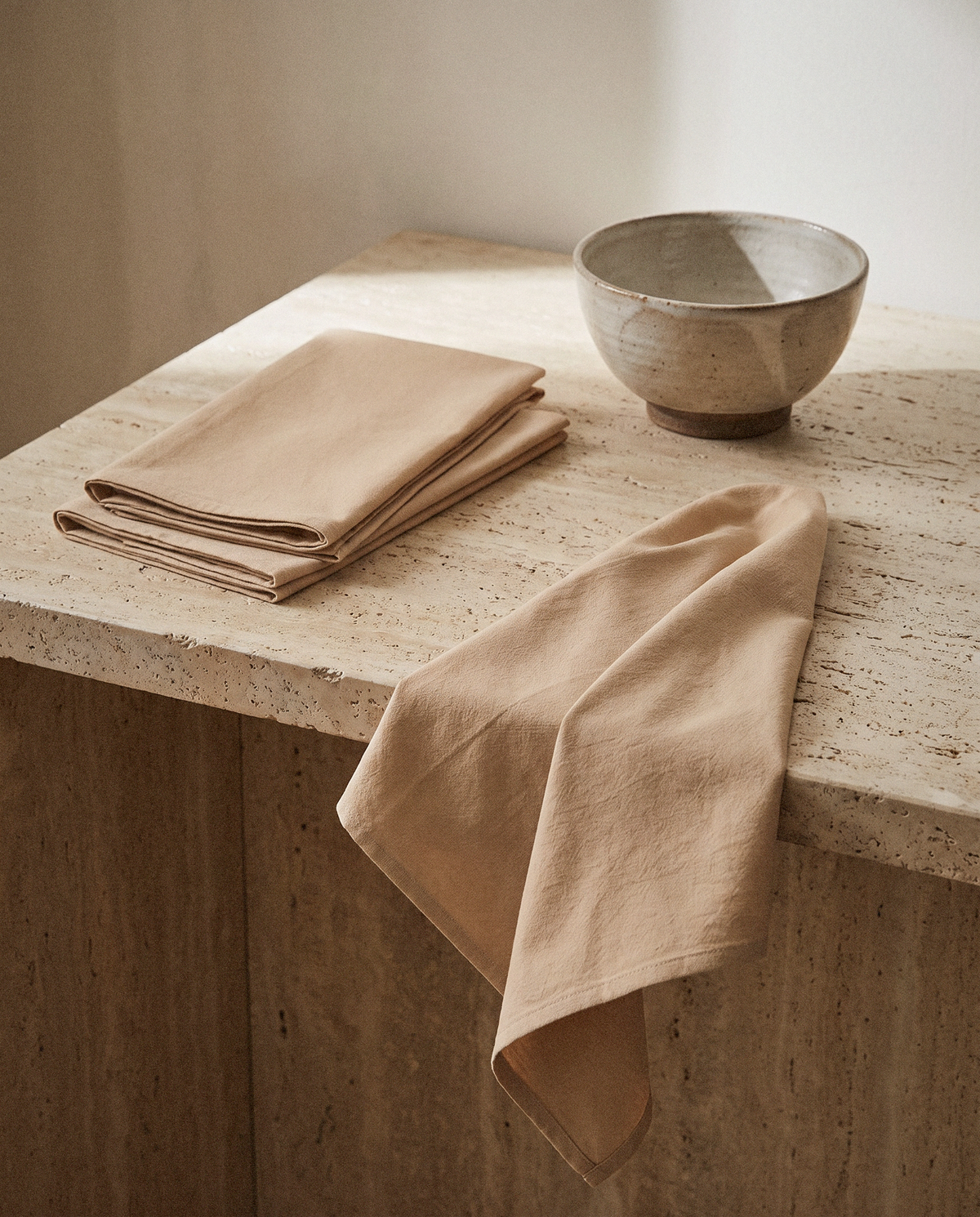 Flour Sack Kitchen Towels detail in warm natural light