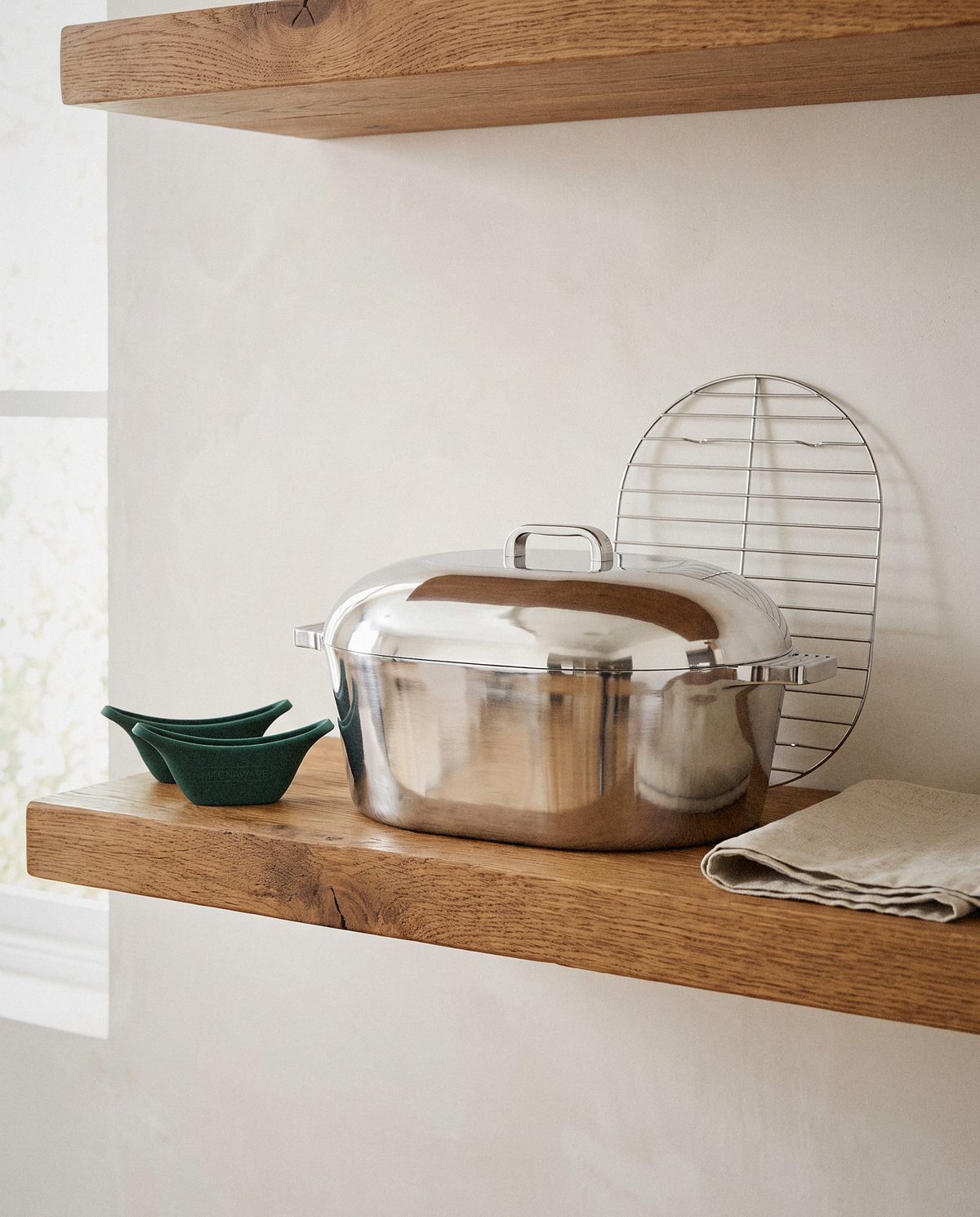 Oval Dutch Oven with Lid, 12.6 Qt in a bright organic modern interior