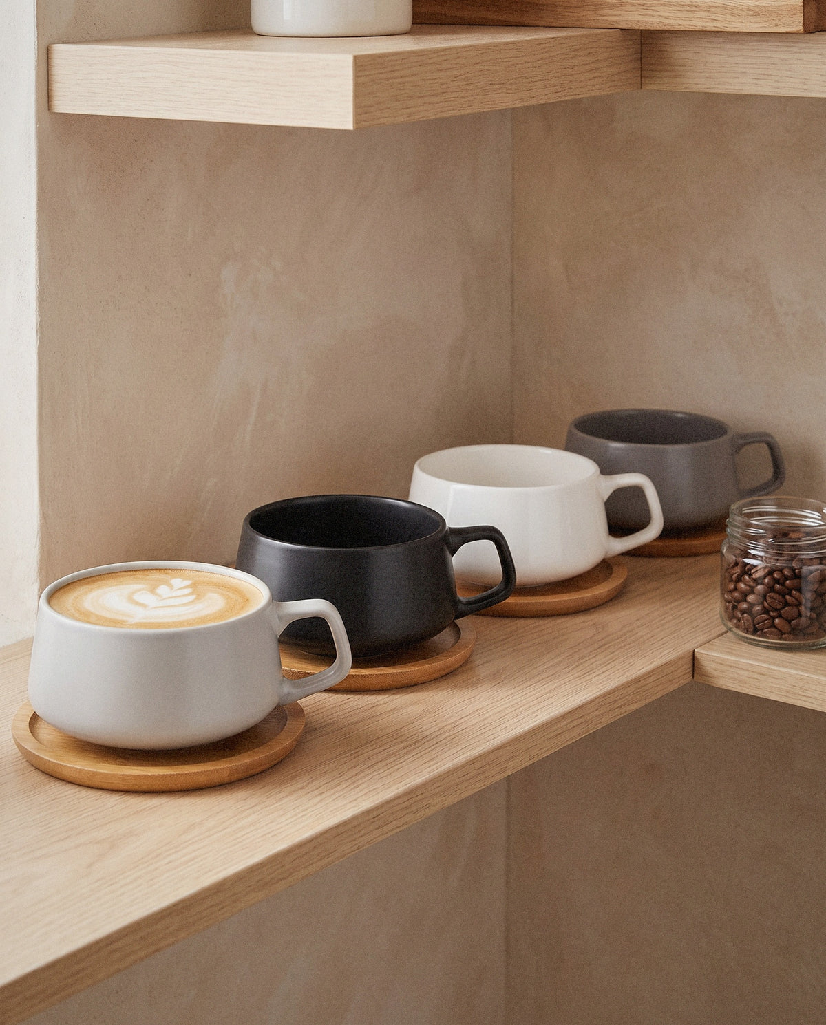 Miamio Tea Cups with Saucers, Set of 4