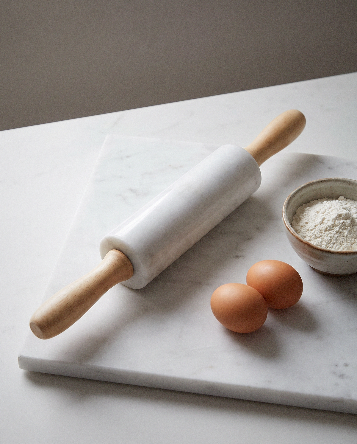 Marble Rolling Pin in a bright organic modern interior