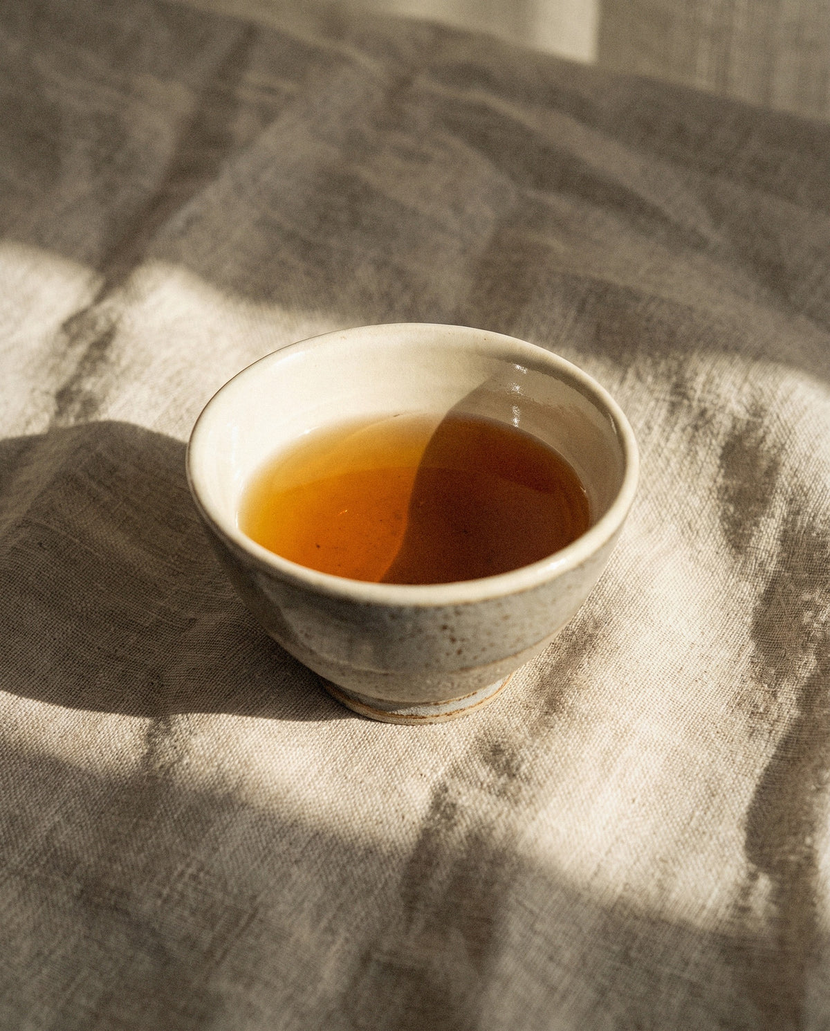 Gray Speckled Stoneware Tea Cup