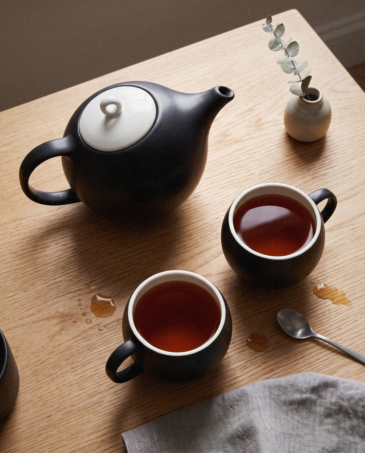 Eva Black Tea Set, 3 Piece