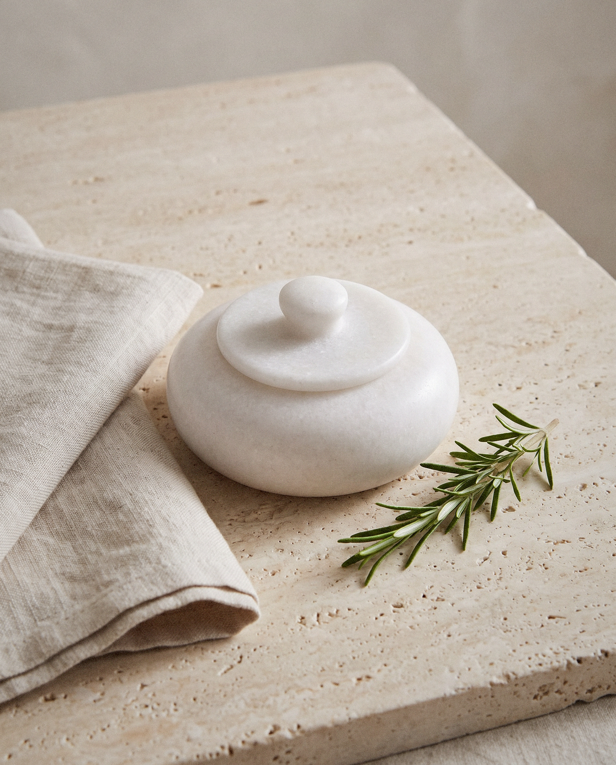 Marble Salt Cellar detail in warm natural light