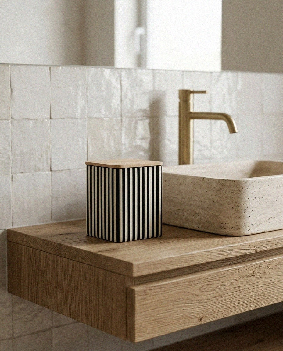 Striped Glass Candle