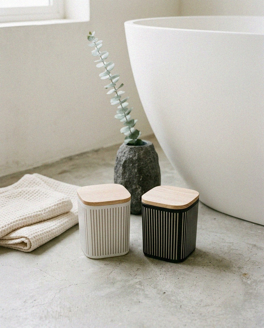 Striped Glass Candle