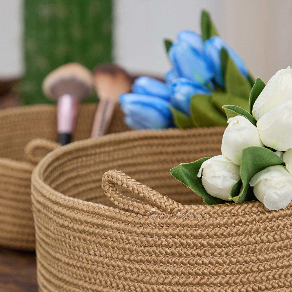 Natural Jute Storage Baskets, Set of 2