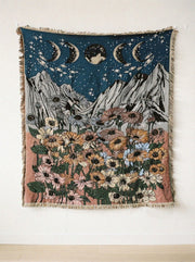 Evil Eye Cotton Throw Blanket - moon