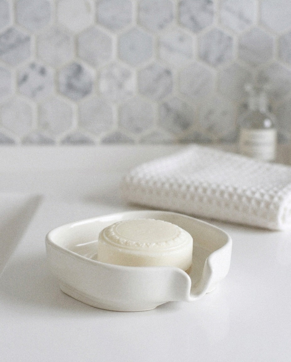 Self-Draining Porcelain Soap Dish