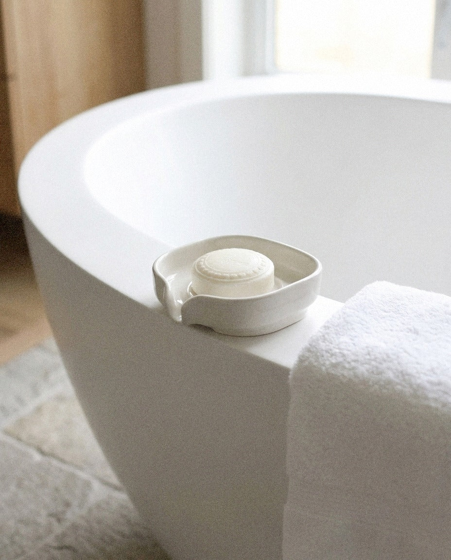 Self-Draining Porcelain Soap Dish
