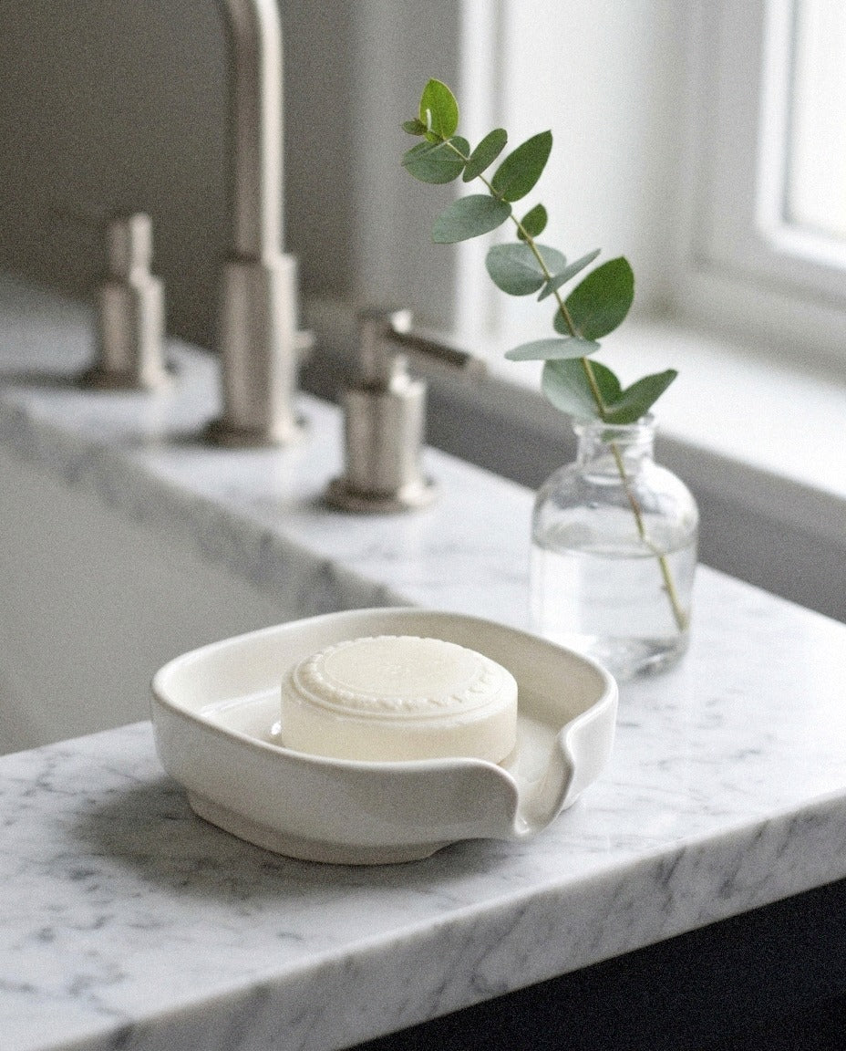 Self-Draining Porcelain Soap Dish