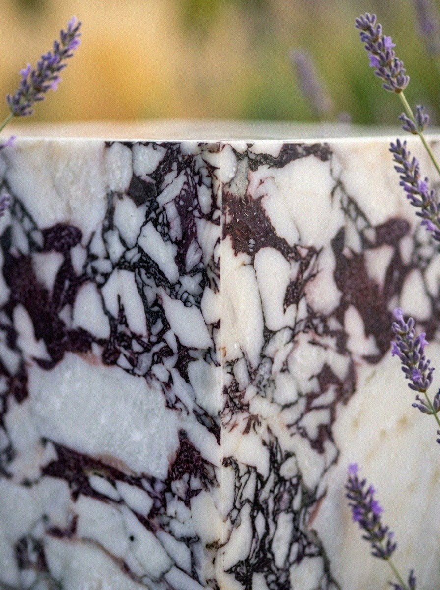 Calacatta Viola Marble Cube Table