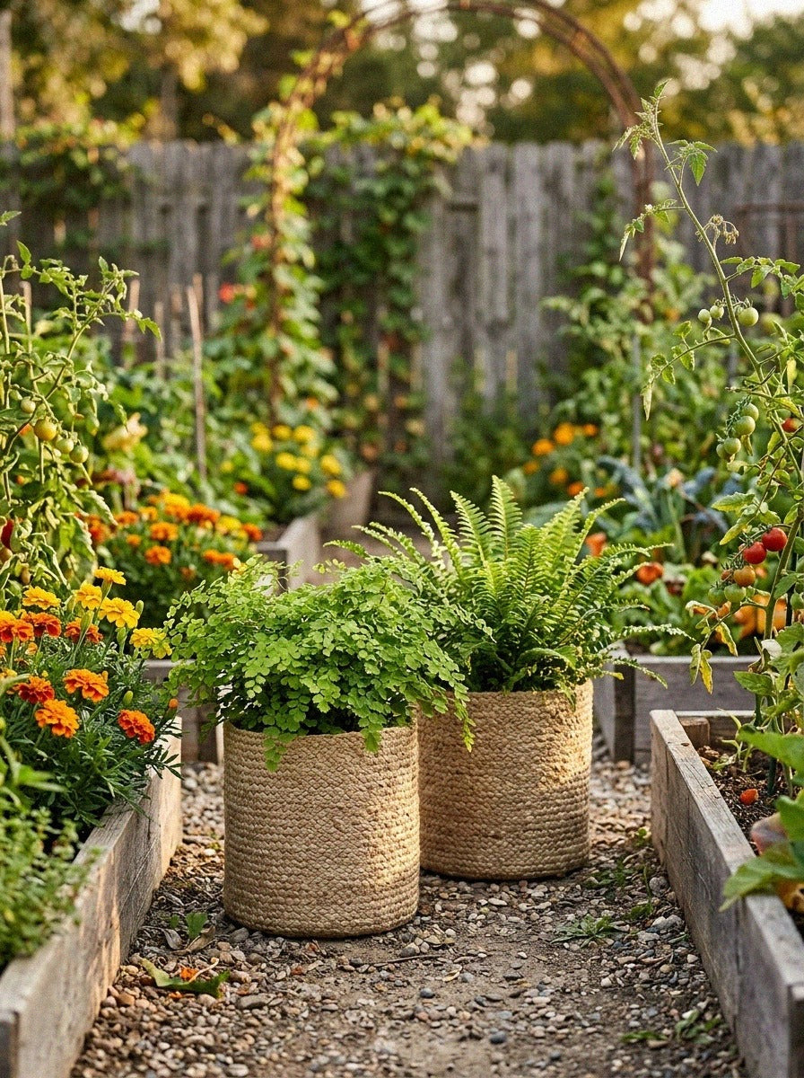 Woven Jute Planter Baskets, Set of 2