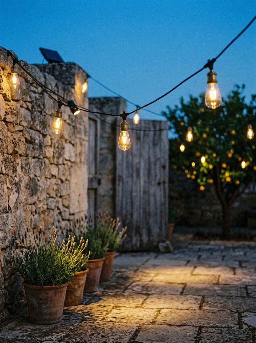 Brass Solar String Lights