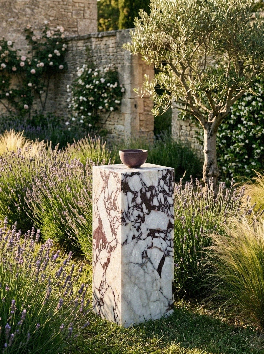 Calacatta Viola Marble Cube Table