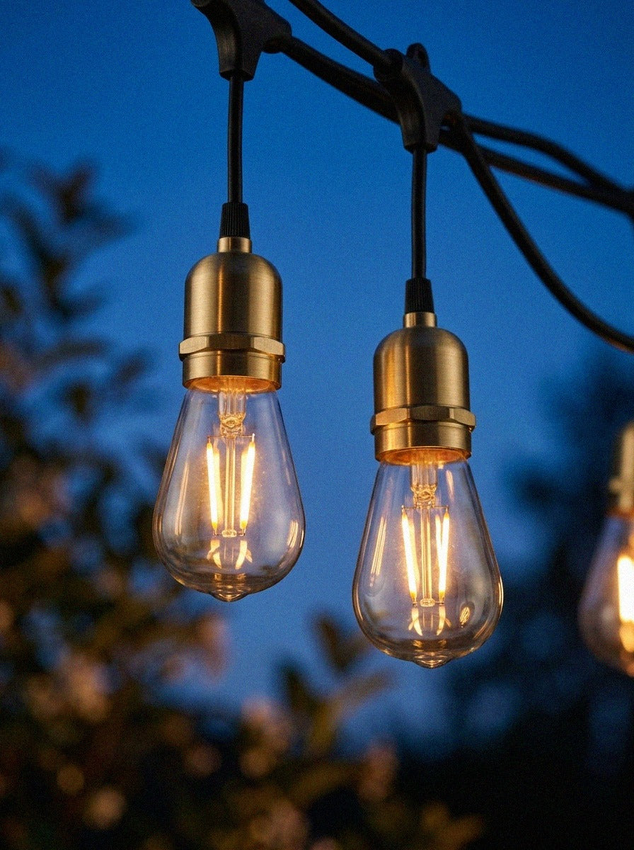 Brass Solar String Lights