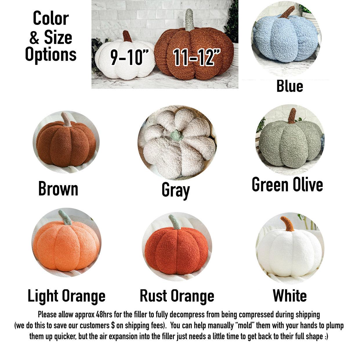 Plush Bouclé Pumpkin Pillow