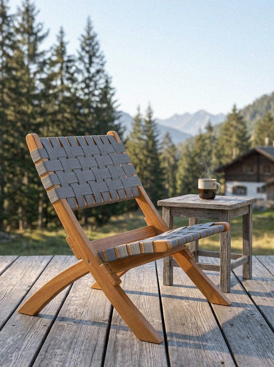 Sava Folding Outdoor Chair, Gray