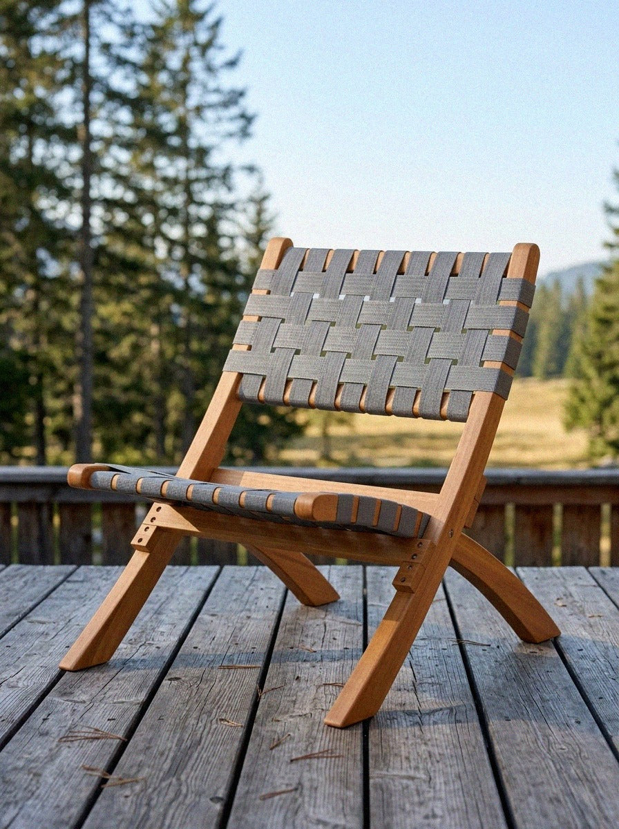 Sava Folding Outdoor Chair, Gray