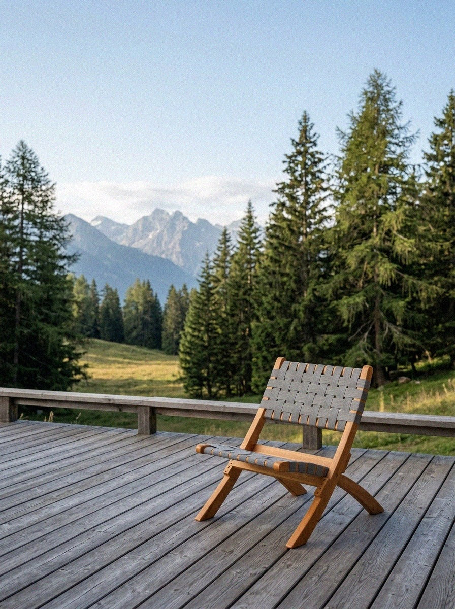 Sava Folding Outdoor Chair, Gray