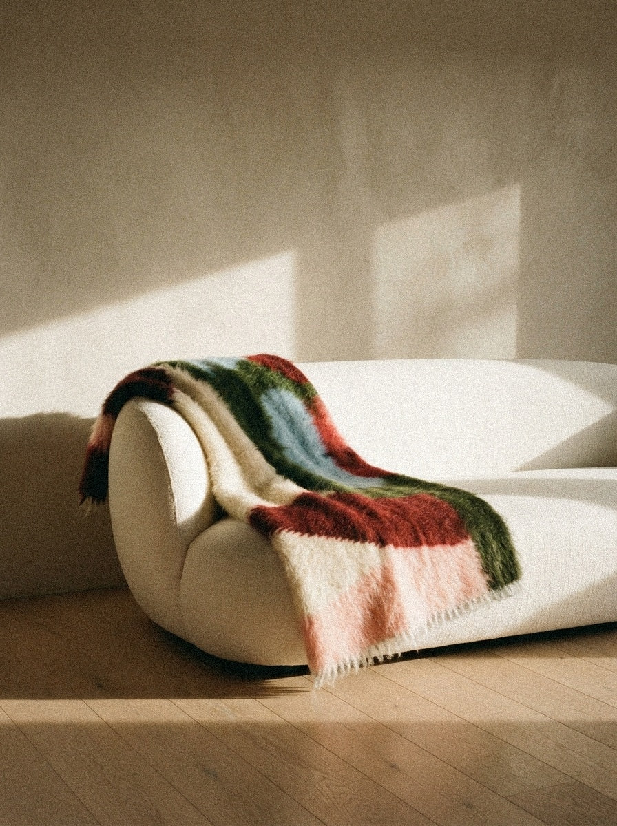 Floral Handwoven Wool Throw