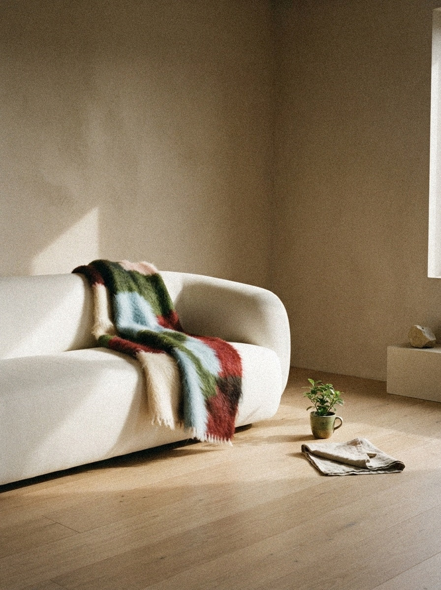 Floral Handwoven Wool Throw