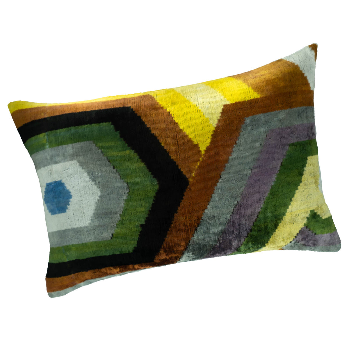 Trance Silk Velvet Ikat Pillow Cover