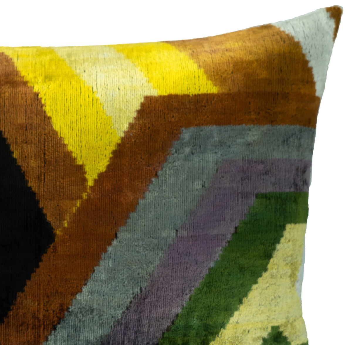 Trance Silk Velvet Ikat Pillow Cover
