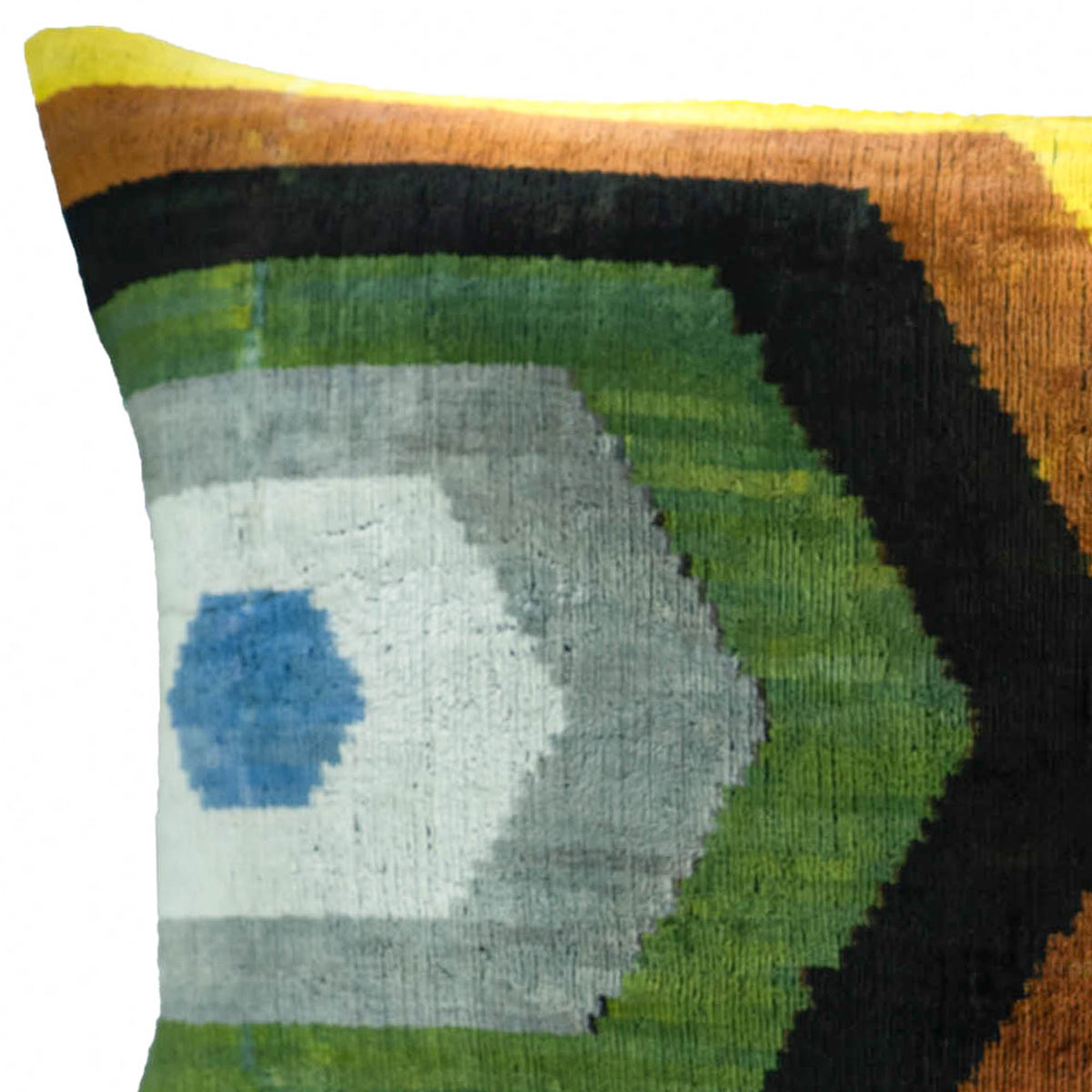 Trance Silk Velvet Ikat Pillow Cover