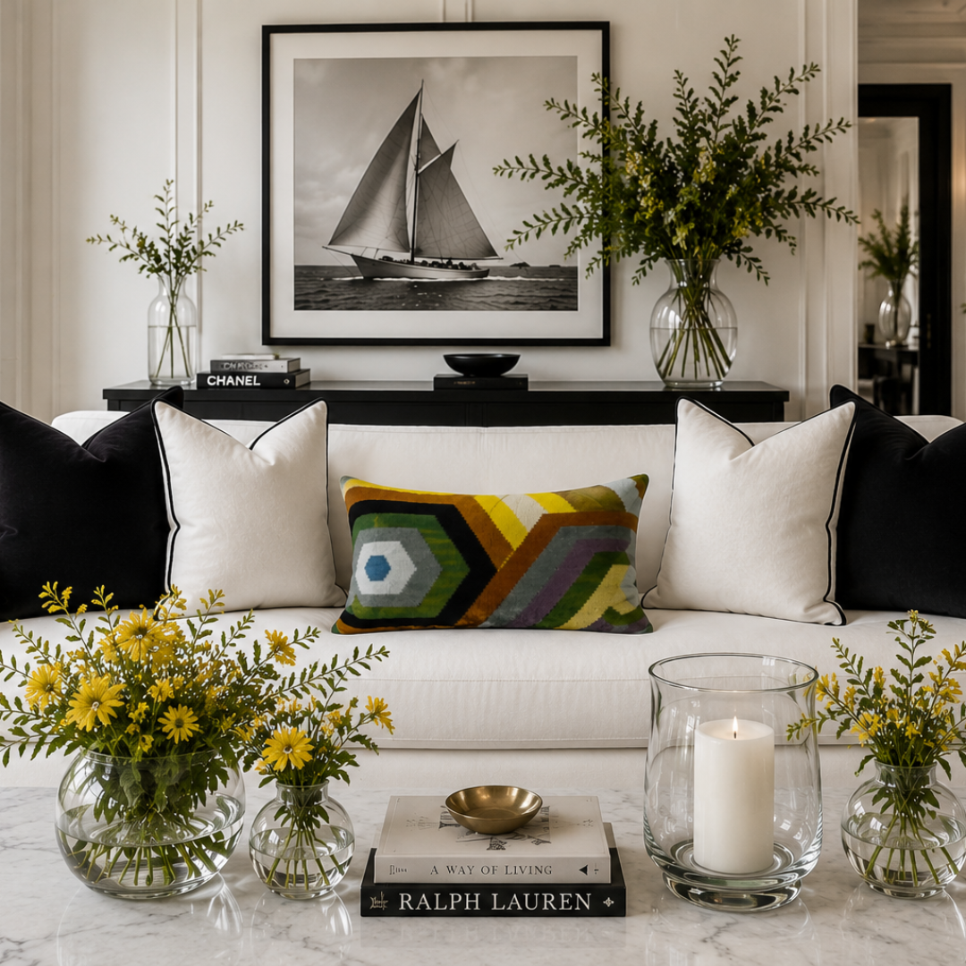 Trance Silk Velvet Ikat Pillow Cover