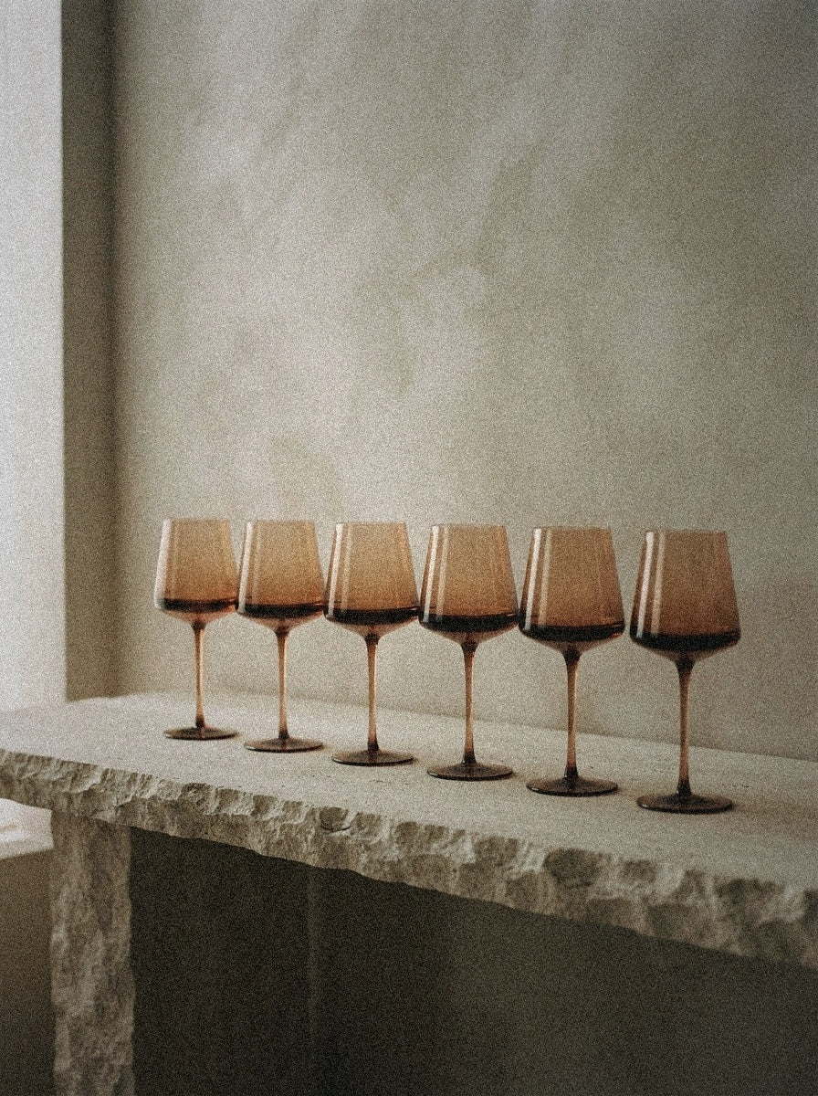 Venus Brown Wine Glasses, Set of 6