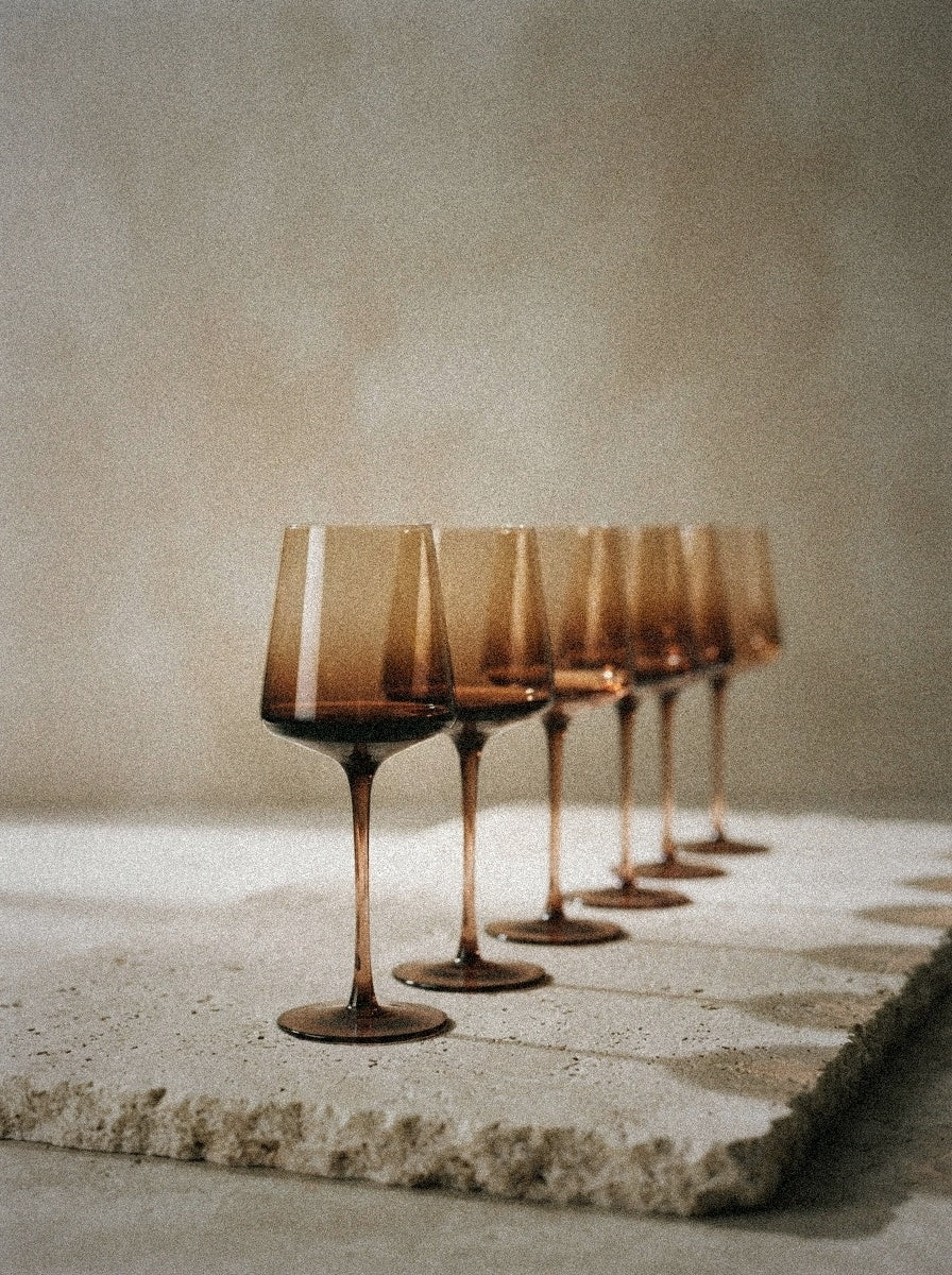 Venus Brown Wine Glasses, Set of 6