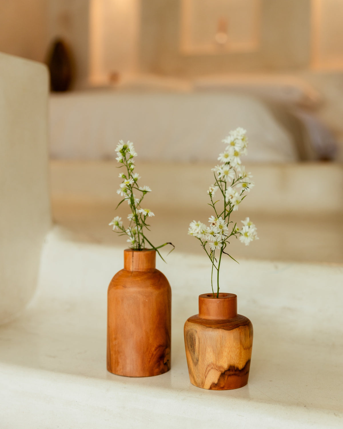 Handcarved Teak Bud Vase