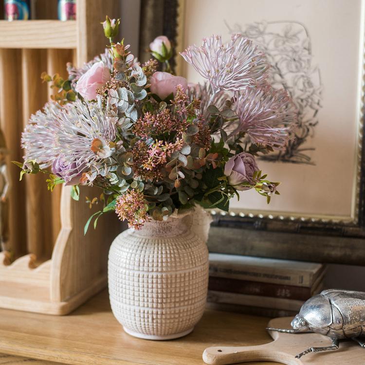 Textured White Jar Vase